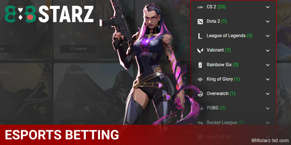 Esports betting at 888Starz BN